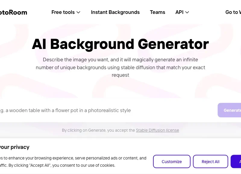 AI Background Generator By PhotoRoom