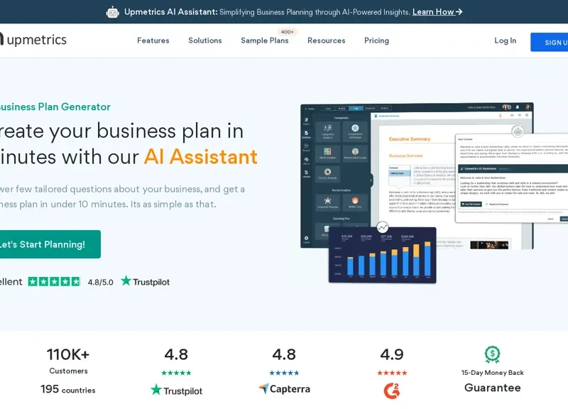 AI Business Plan Generator - Upmetrics