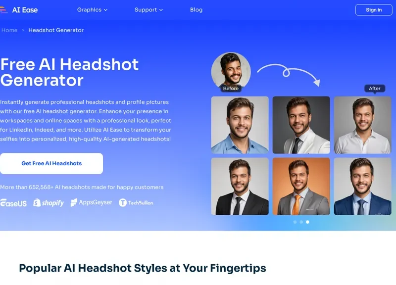 AI Ease Free Headshot Generator