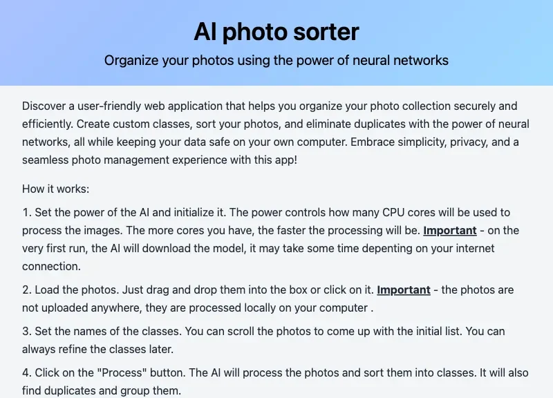 AI Photo Sorter