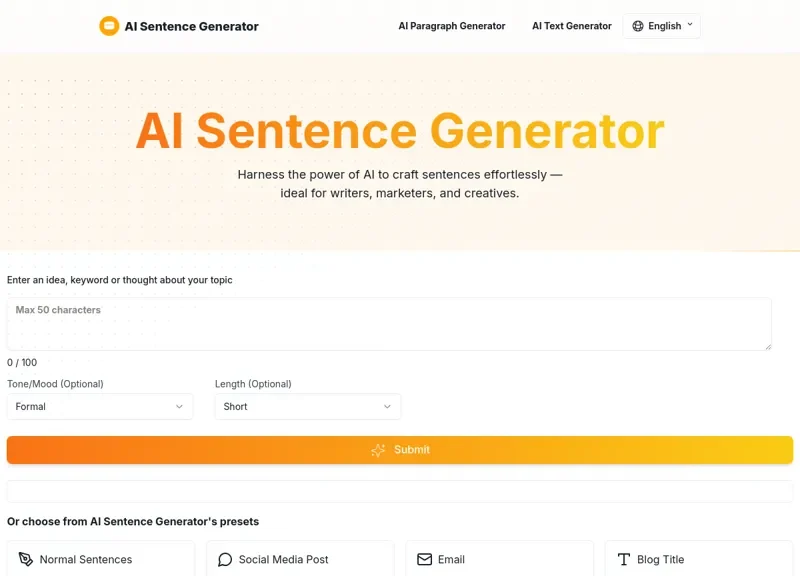 Ai Sentence Generator