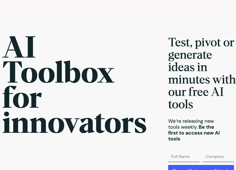 AI Toolbox For Innovators