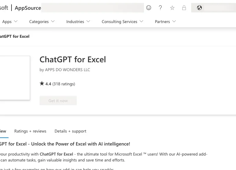 ChatGPT For Excel