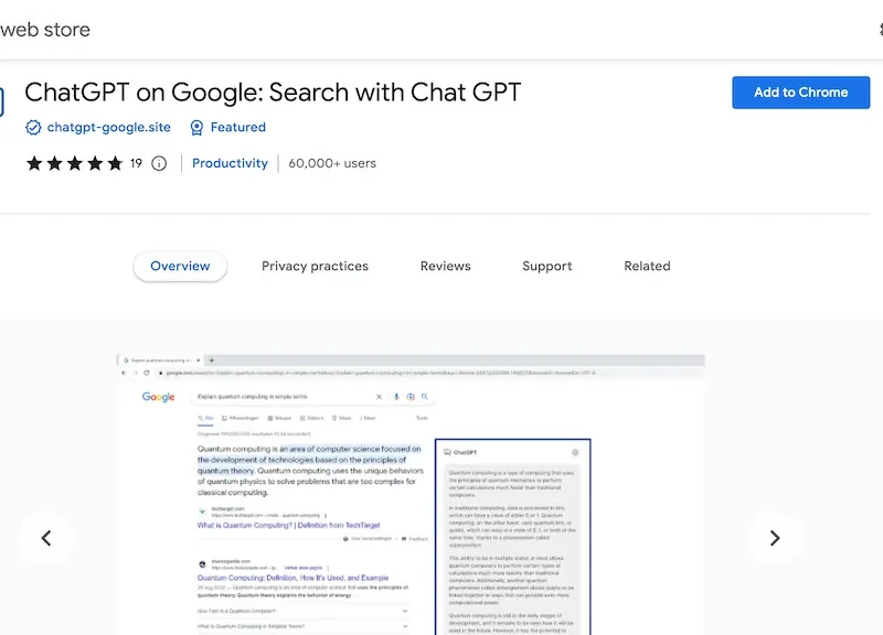 ChatGPT On Google: Search With Chat GPT