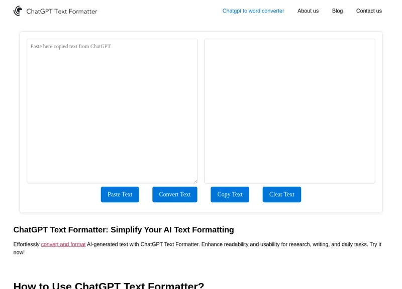 ChatGPT Text Formatter