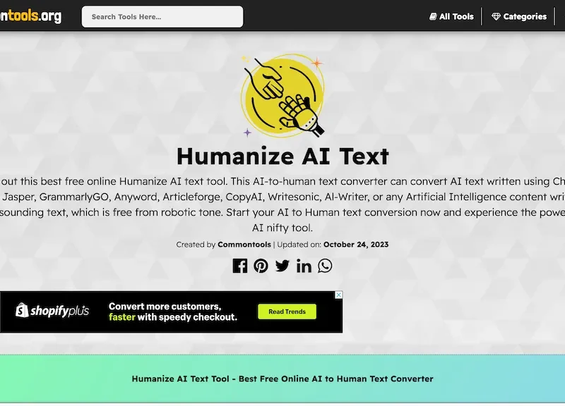 Humanize AI Text - Common Tools