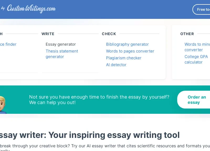 CustomWritings AI Essay Writer