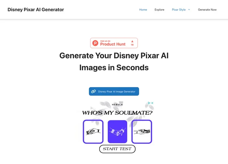 Disney Pixar Image Generator