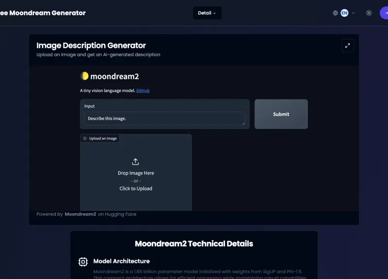Free Moondream Generator