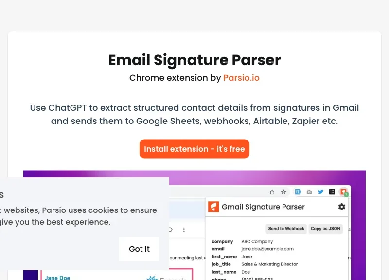 Gmail Signature Parser