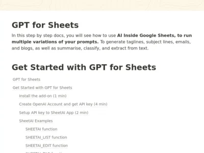 GPT For Sheets