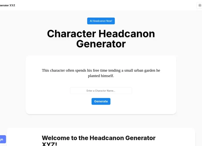 Headcanon Generator XYZ