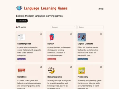 Language Learning Games
