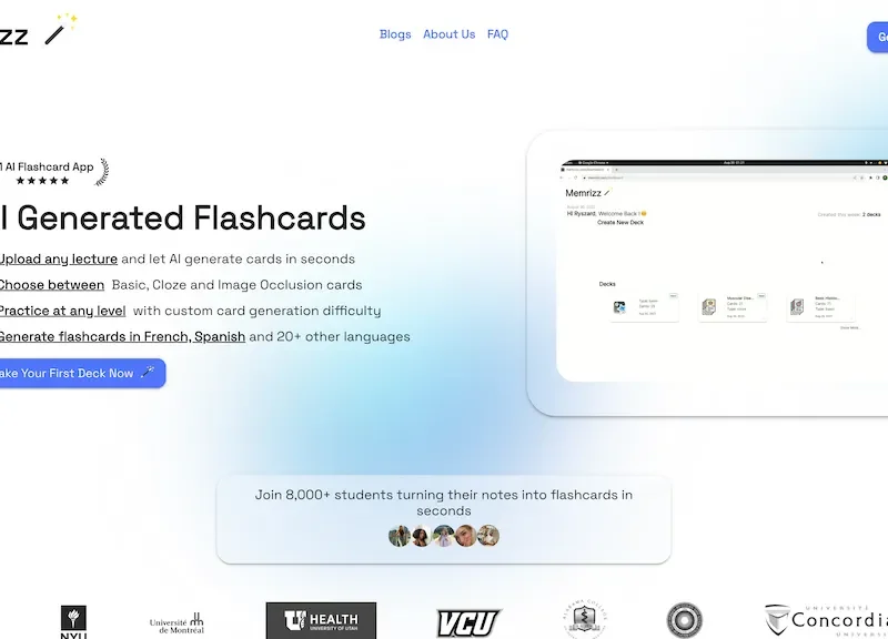 Memrizz AI Flashcard Generator