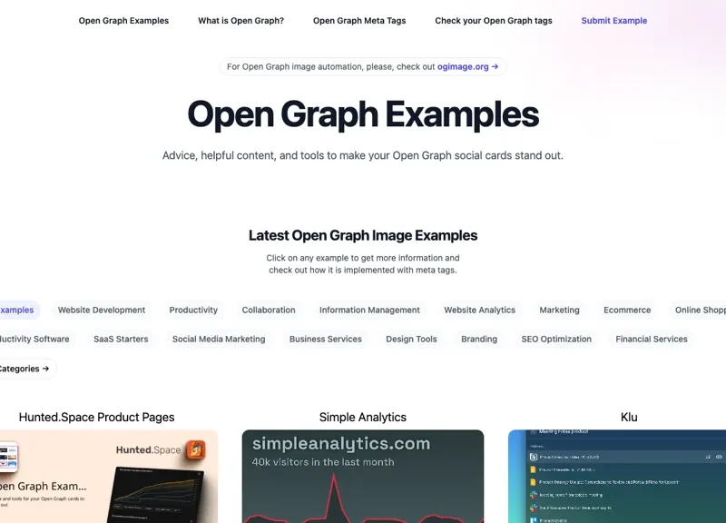 Open Graph Examples