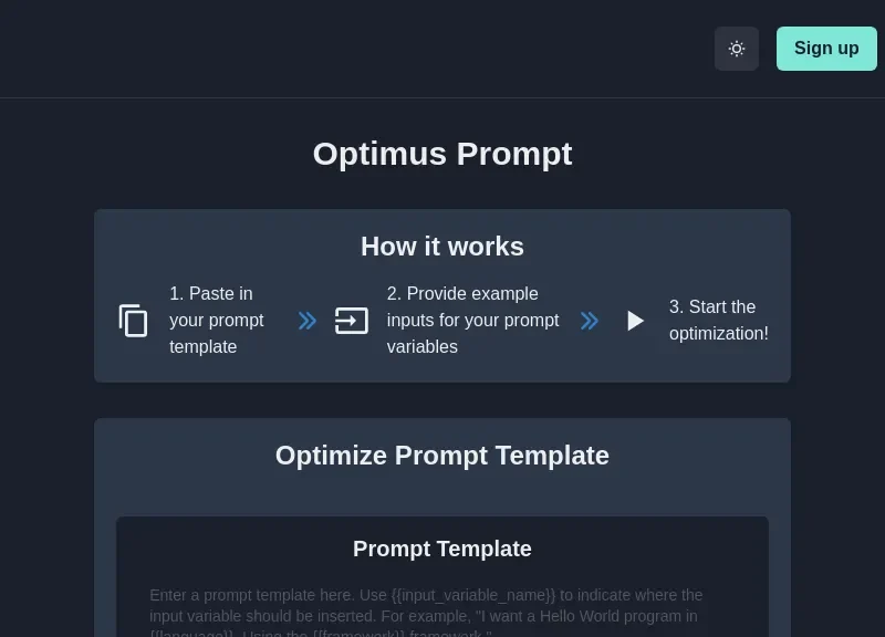 Optimus Prompt