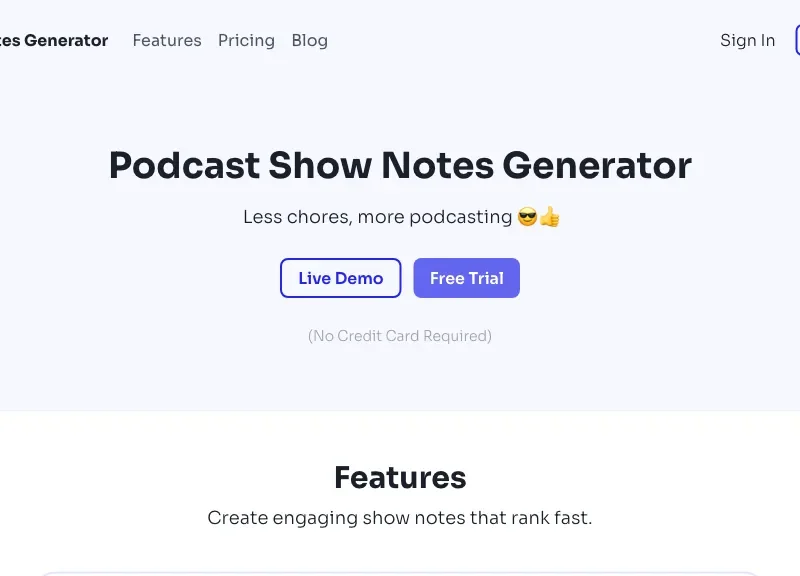 Show Notes Generator