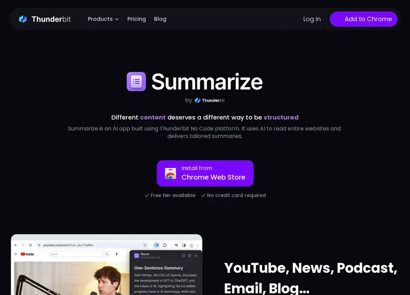 Summarize By Thunderbit