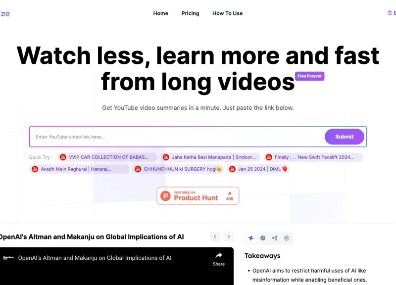Summarize-Youtube Video Summarizer