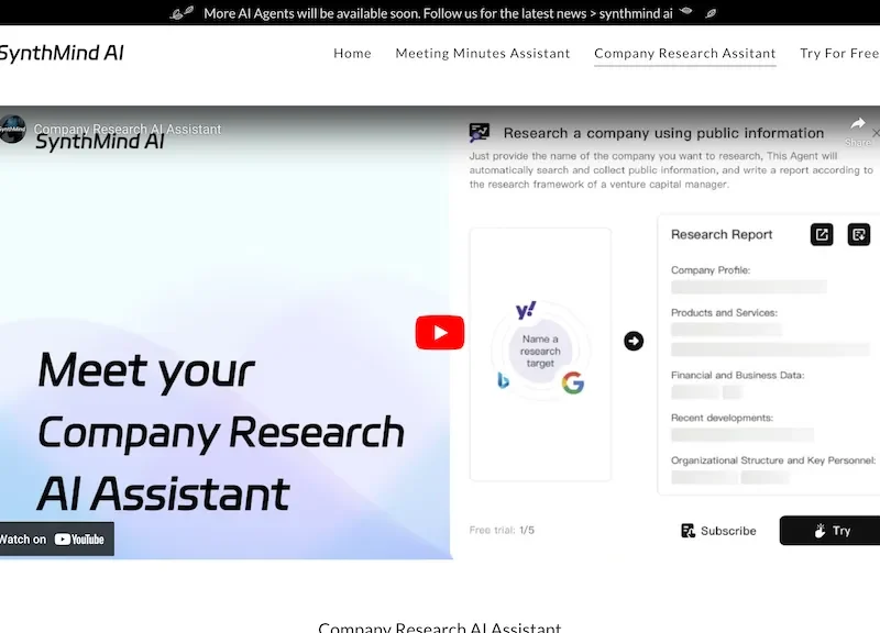 SynthMind Company Research Assistant