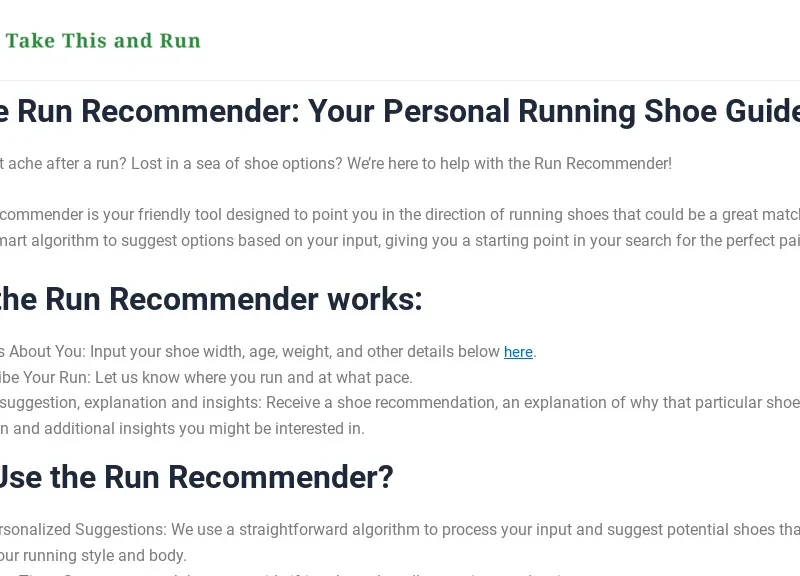 Run Recommender