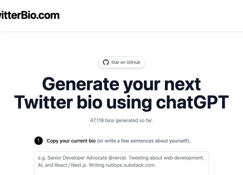 Twitter Bio Generator