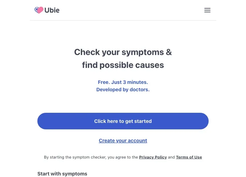 Ubie AI Symptom Checker