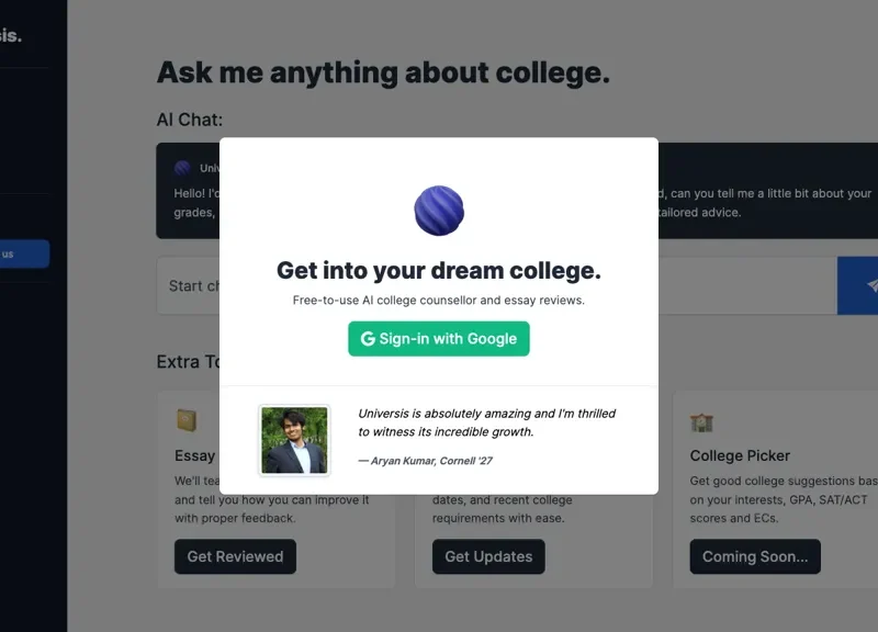 Universis For Admissions