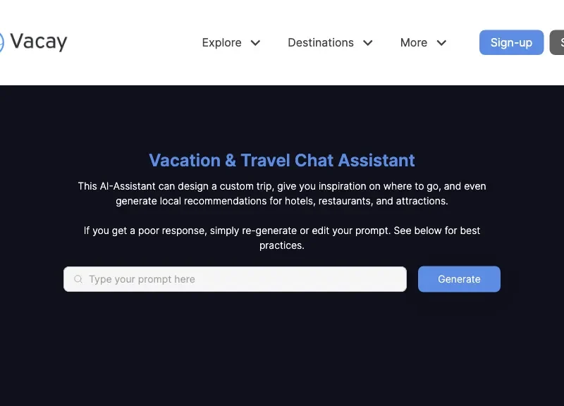 Vacation & Travel Chat (GPT)