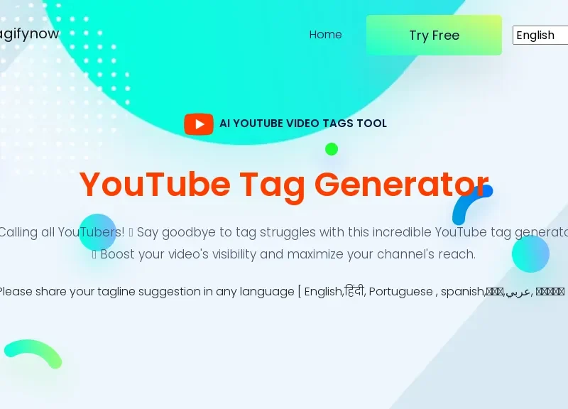 TagifyNow - YouTube Tag Generator